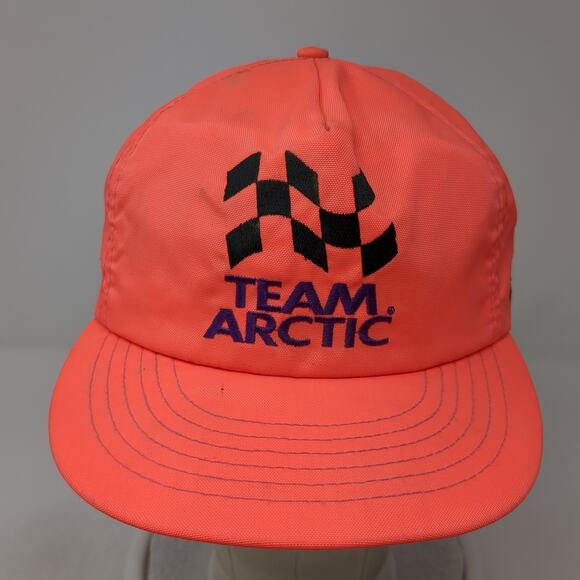 Team Arctic Wear Snapback Hat Pink One Size Solid Vent Holes Vintage USA - Picture 2 of 10